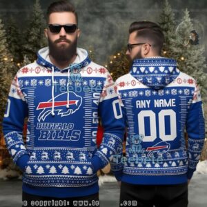 Buffalo Bills Personalized Ugly Christmas 3D Hoodie Men