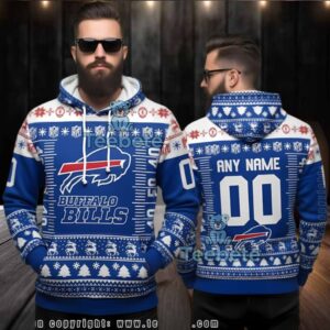 Buffalo Bills Personalized Ugly Christmas 3D Hoodie Men