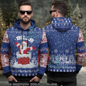 Buffalo Bills Santa Claus Chimney Ugly 3D Hoodie