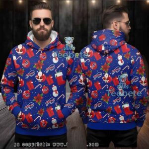 Buffalo Bills Santa Snowman Pattern Ugly Christmas 3D Hoodie