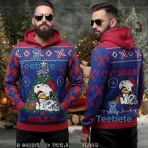 Buffalo Bills Snoopy Christmas Tree Ugly 3D Hoodie Blue Red