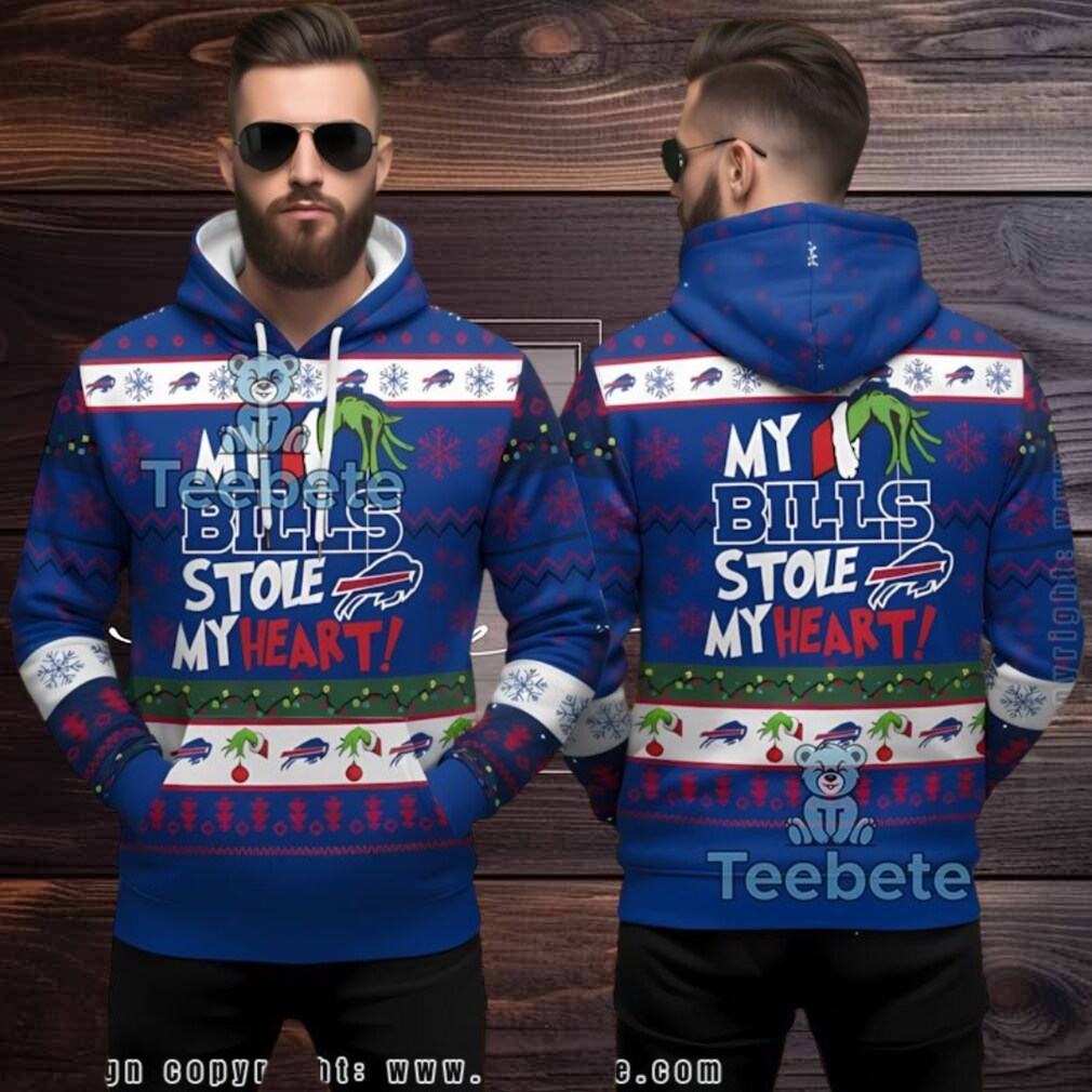 Buffalo Bills The Grinch Stole My Heart Ugly Christmas 3D Hoodie Buffalo Bills The Grinch Stole My Heart Ugly Christmas 3D Hoodie