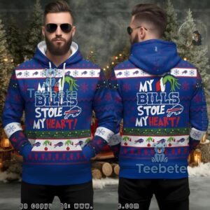 Buffalo Bills The Grinch Stole My Heart Ugly Christmas 3D Hoodie
