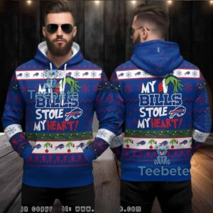 Buffalo Bills The Grinch Stole My Heart Ugly Christmas 3D Hoodie