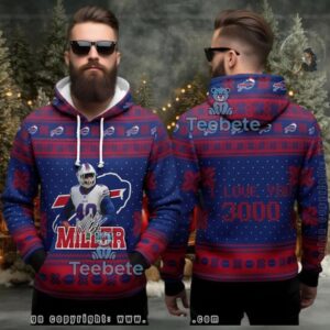 Buffalo Bills Von Miller Signature Ugly 3D Hoodie Christmas Gift