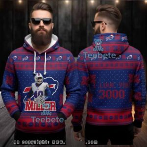 Buffalo Bills Von Miller Signature Ugly 3D Hoodie Christmas Gift