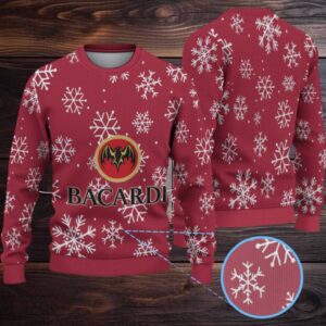Burgundy All Over Snowflake Bacardi Ugly Christmas Sweater