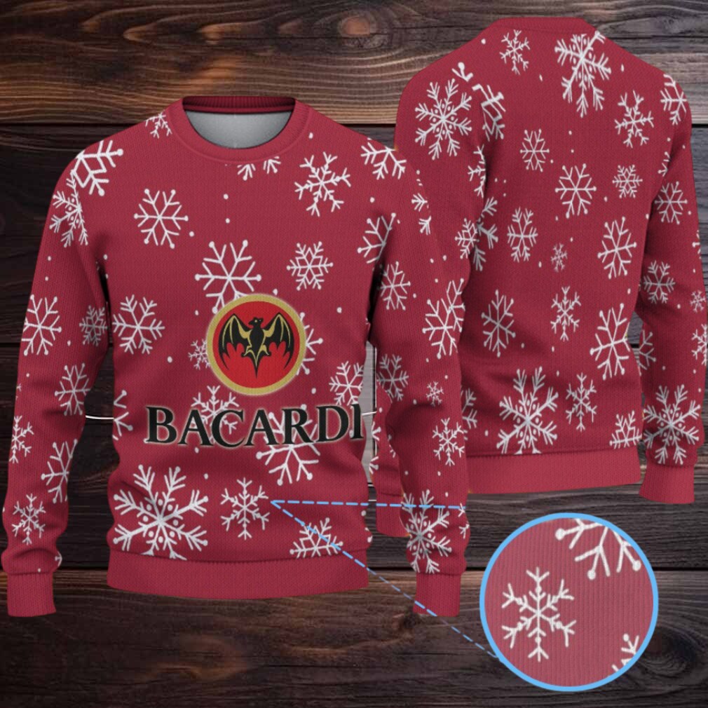 Burgundy All Over Snowflake Bacardi Ugly Christmas Sweater Burgundy All Over Snowflake Bacardi Ugly Christmas Sweater