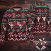 Red and White Geometric Fair Isle Ugly Christmas Sweater Jack Daniel’s Whiskey with Grinch Pattern Red and White Geometric Fair Isle Ugly Christmas Sweater Jack Daniel’s Whiskey with Grinch Pattern