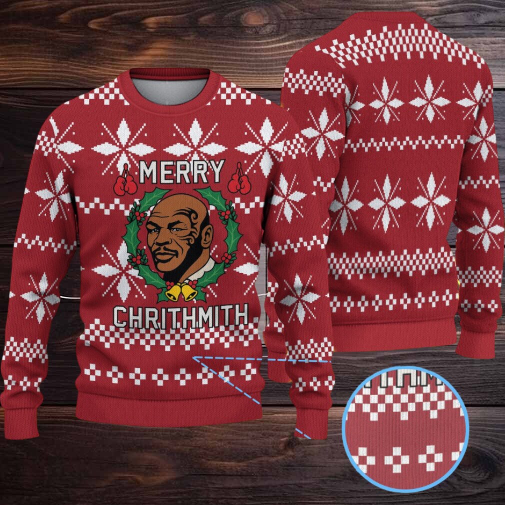 Burgundy Fair Isle Snowflake Ugly Christmas Sweater Mike Tyson Wreath and Boxing Gloves Burgundy Fair Isle Snowflake Ugly Christmas Sweater Mike Tyson Wreath and Boxing Gloves