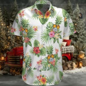 Busch Light Hibiscus Flower Hawaiian Shirt