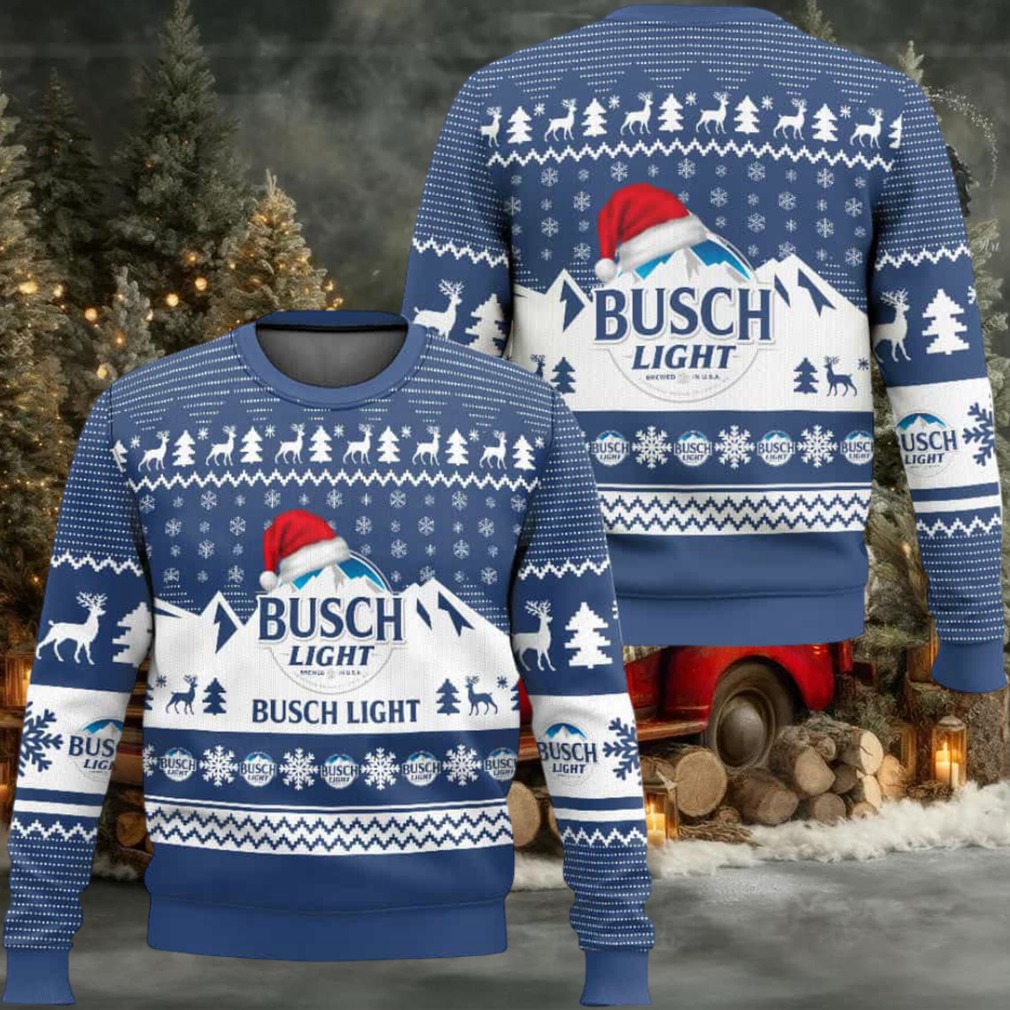 Busch Light Santa Hat Ugly Christmas Sweater Busch Light Santa Hat Ugly Christmas Sweater