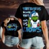 Grinch I love Las Vegas Raiders they hate US because they ain’t US 2 sided t shirt Grinch I love Las Vegas Raiders they hate US because they ain’t US 2 sided t shirt