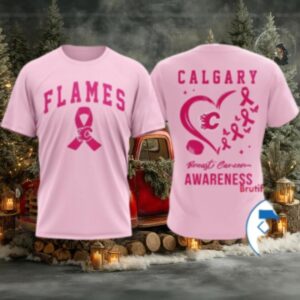 Calgary Flames 2025 NHL Pink Breast Cancer Awareness All Over Print Shirt