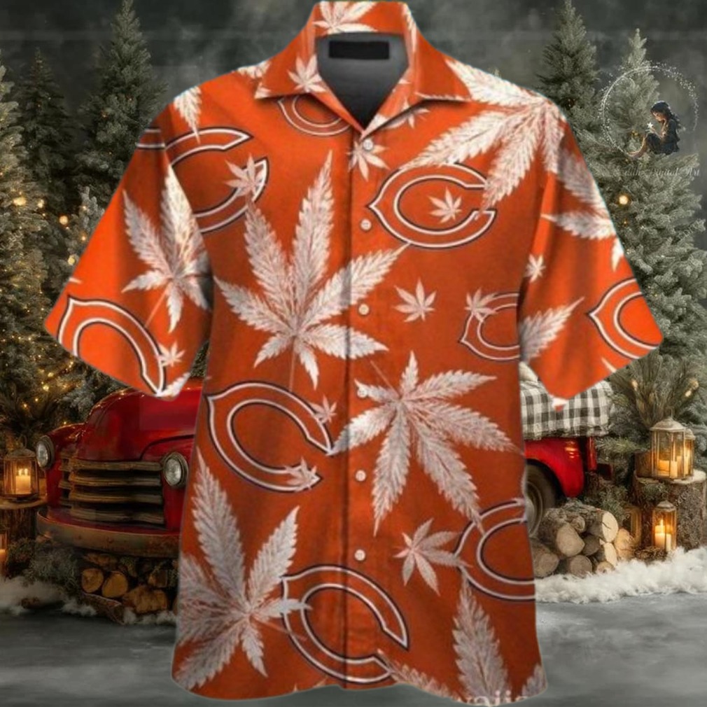 Cannabis Leaf Chicago Bears Logo Hawaiian Shirt Cannabis Leaf Chicago Bears Logo Hawaiian Shirt