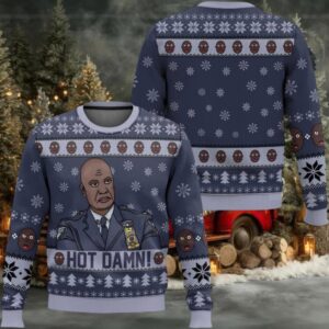 Captain Raymond Holt Hot Damn Brooklyn Nine nine Ugly Christmas Sweater