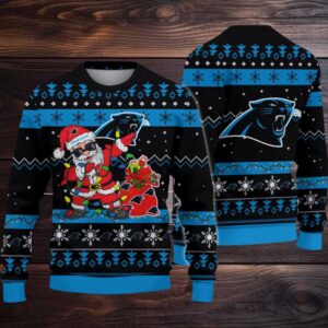 Carolina Panthers Santa Claus Ugly Christmas Sweater