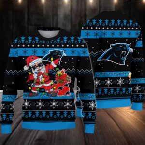 Carolina Panthers Santa Claus Ugly Christmas Sweater