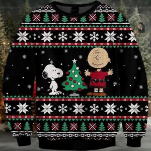 Charlie Brown And Snoopy Ugly Sweater, Charlie And Snoopy Christmas Sweater, Charlie And Snoopy Christmas Tree Gift, Charlie And Snoopy Shirt