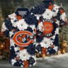 Chicago Bears Tropical Floral And Fruit Purple Hawaiian Shirt And Shorts Chicago Bears Tropical Floral And Fruit Purple Hawaiian Shirt And Shorts