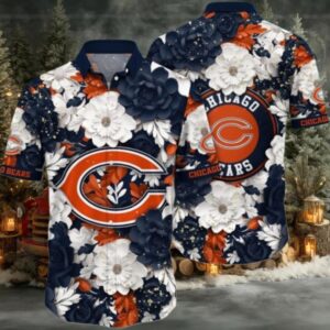 Chicago Bears 3D Flowers Blooming Pride Hawaiian Shirt