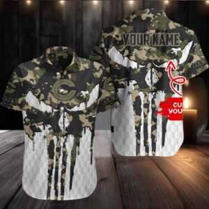 Chicago Bears Camo Veterans Military Hawaiian Shirt