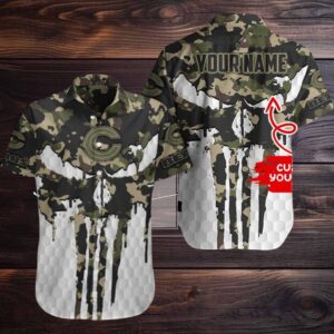 Chicago Bears Camo Veterans Military Hawaiian Shirt