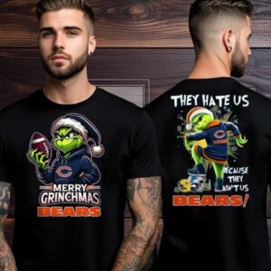 Chicago Bears Grinch Merry Christmas Grinchmas 2025 Personalized Football Logo Two Sided Shirt