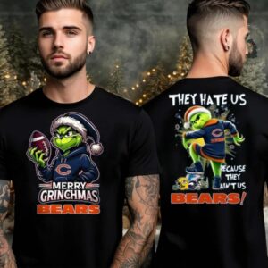 Chicago Bears Grinch Merry Christmas Grinchmas 2025 Personalized Football Logo Two Sided Shirt