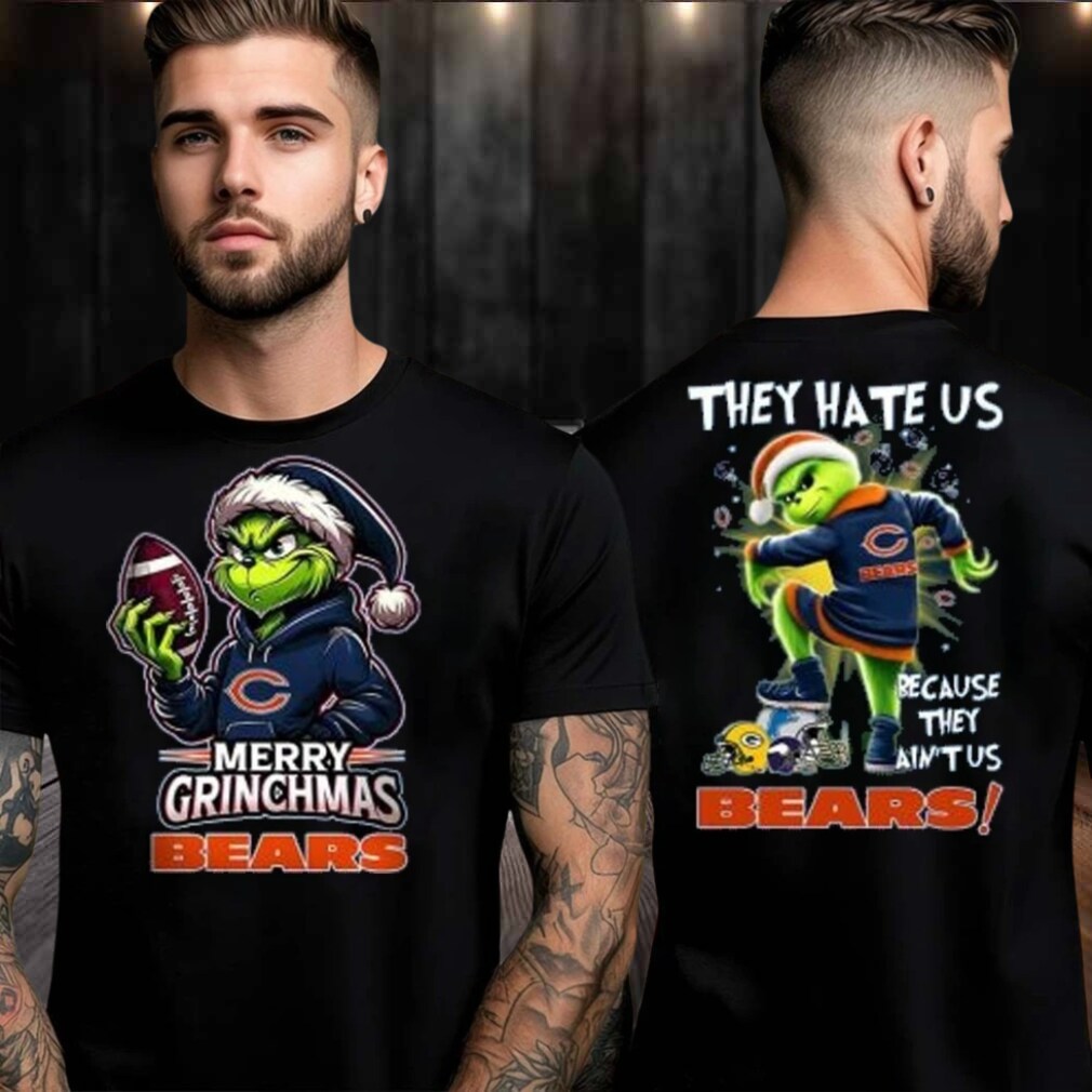 Chicago Bears Grinch Merry Christmas Grinchmas 2025 Personalized Football Logo Two Sided Shirt Chicago Bears Grinch Merry Christmas Grinchmas 2025 Personalized Football Logo Two Sided Shirt