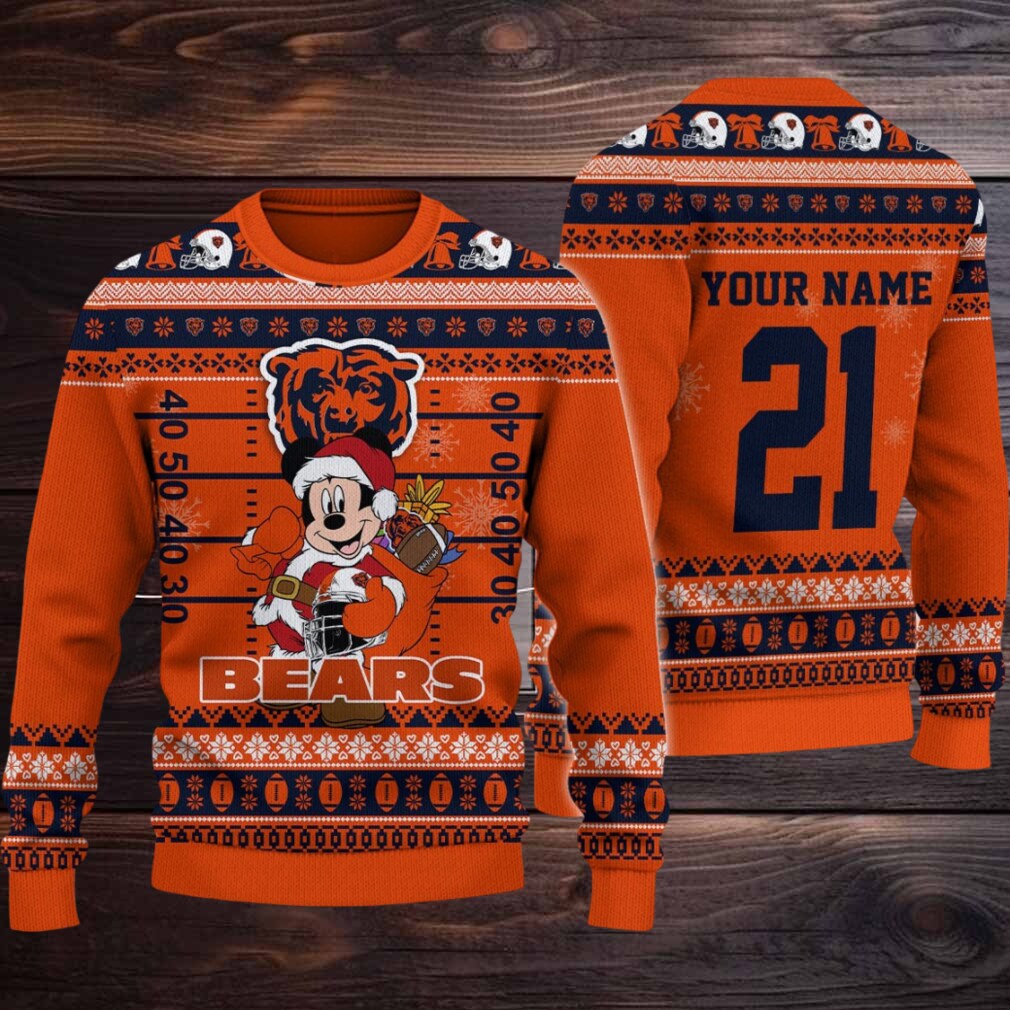 Chicago Bears Mickey Mouse Santa Ugly Christmas Sweater