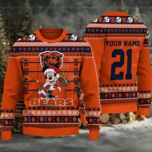 Chicago Bears Mickey Mouse Santa Ugly Christmas Sweater