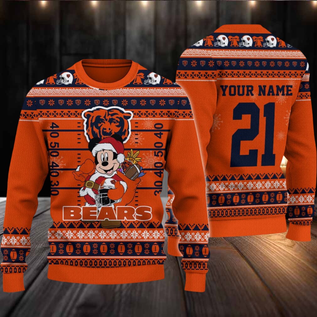 Chicago Bears Mickey Mouse Santa Ugly Christmas Sweater Chicago Bears Mickey Mouse Santa Ugly Christmas Sweater