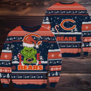 Chicago Bears NFL Grinch Football Limited Ugly Christmas Sweater