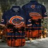 Chicago Bears Hibicus Flower White Theme Hawaiian Shirt Chicago Bears Hibicus Flower White Theme Hawaiian Shirt
