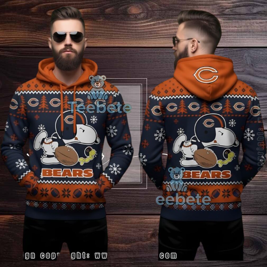 Chicago Bears Nfl Player Snoopy Woodstock Ugly 3D Hoodie Chicago Bears Nfl Player Snoopy Woodstock Ugly 3D Hoodie