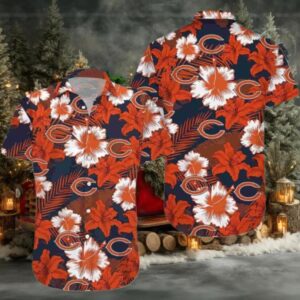 Chicago Bears Summer Flower Hibicus Hawaiian Shirt