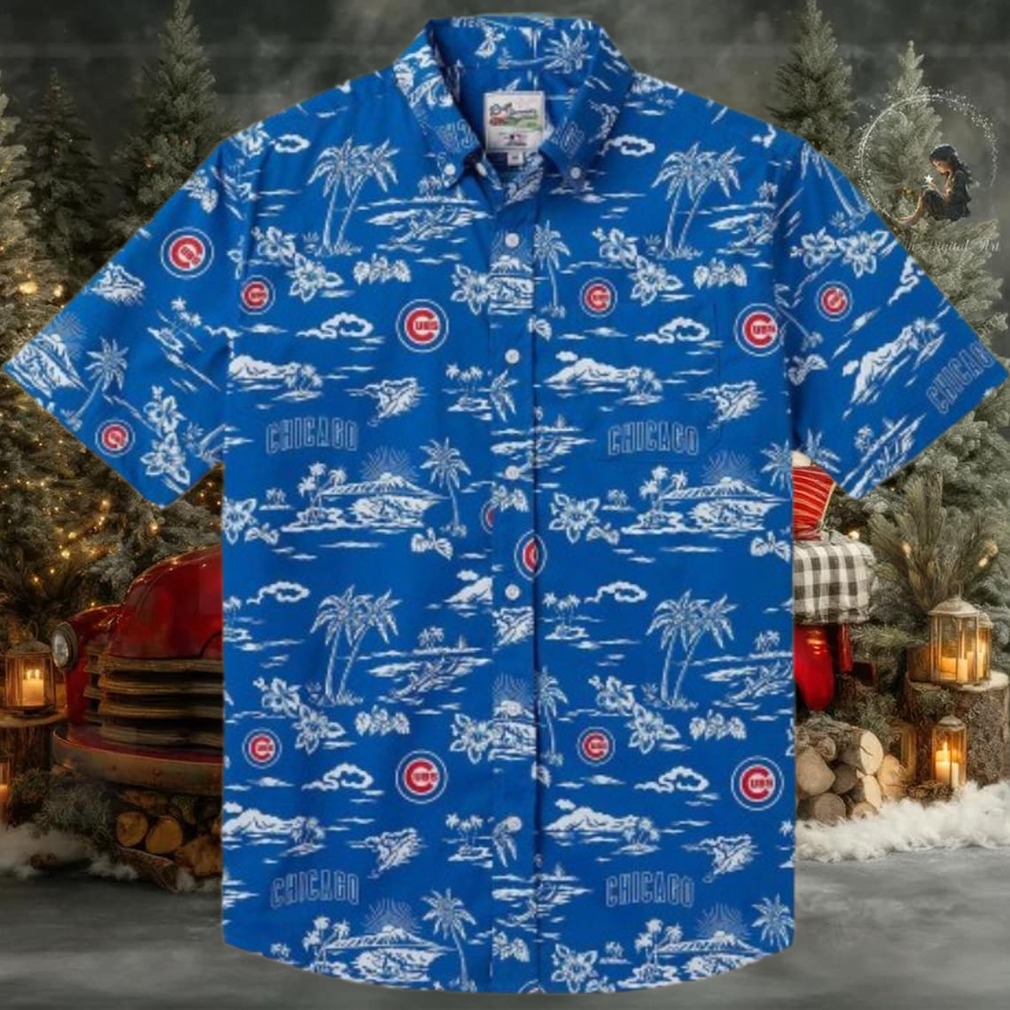 Chicago Cubs Coconut Island Blue Theme Hawaiian Shirt Chicago Cubs Coconut Island Blue Theme Hawaiian Shirt