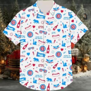 Chicago Cubs Home Of The Brave 1776 Hawaiian Shirt