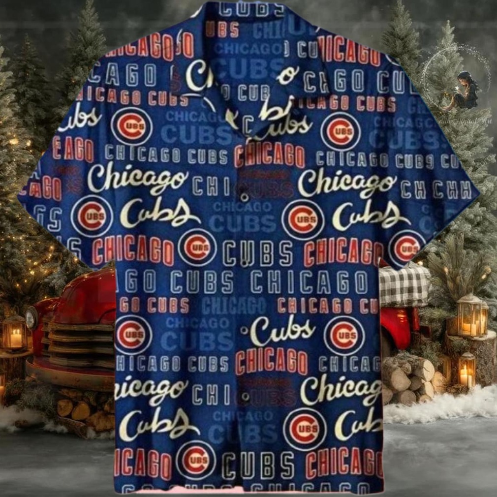 Chicago Cubs Vintage Text Printed Hawaiian Shirt Chicago Cubs Vintage Text Printed Hawaiian Shirt