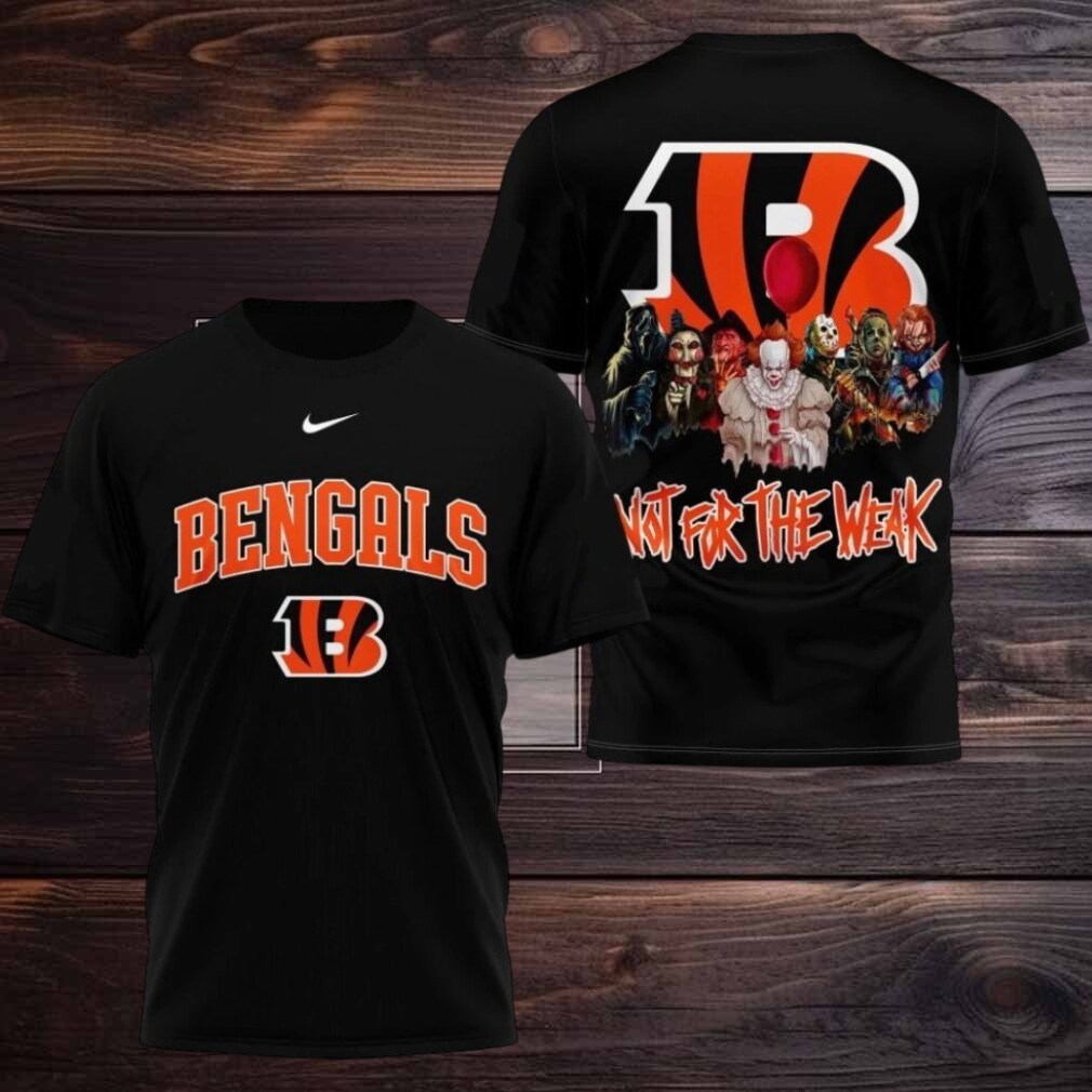 Cincinnati Bengals 2025 NFL Not For The Weak Halloween All Over Print Logo Two Sided Shirt Cincinnati Bengals 2025 NFL Not For The Weak Halloween All Over Print Logo Two Sided Shirt