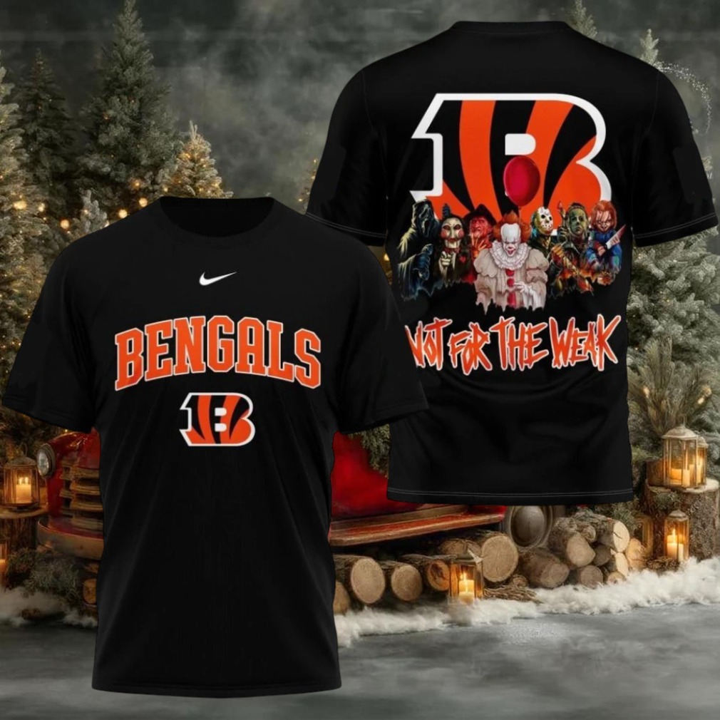 Cincinnati Bengals 2025 NFL Not For The Weak Halloween All Over Print Logo Two Sided Shirt Cincinnati Bengals 2025 NFL Not For The Weak Halloween All Over Print Logo Two Sided Shirt