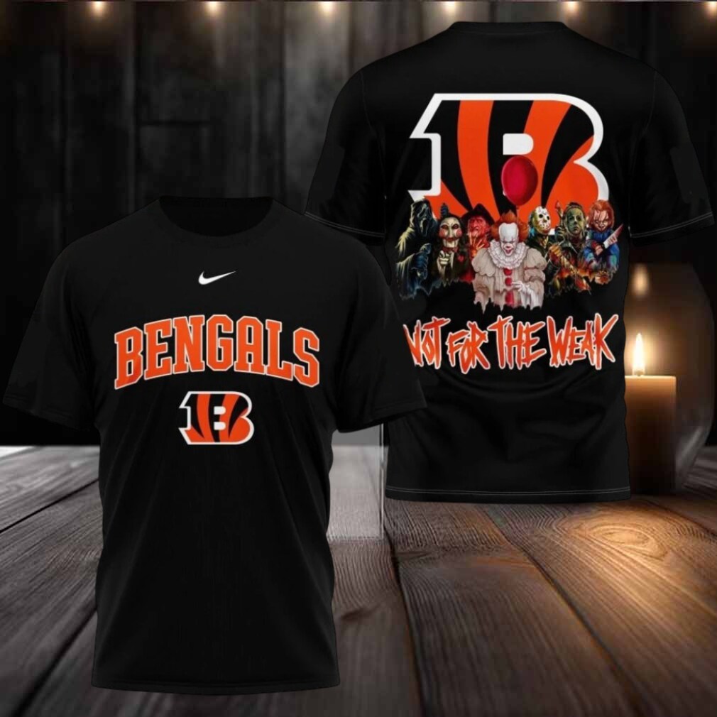Cincinnati Bengals 2025 NFL Not For The Weak Halloween All Over Print Logo Two Sided Shirt Cincinnati Bengals 2025 NFL Not For The Weak Halloween All Over Print Logo Two Sided Shirt