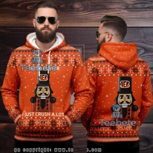 Cincinnati Bengals Christmas Nutcracker Ugly 3D Hoodie Orange Cincinnati Bengals Christmas Nutcracker Ugly 3D Hoodie Orange