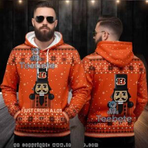 Cincinnati Bengals Christmas Nutcracker Ugly 3D Hoodie Orange