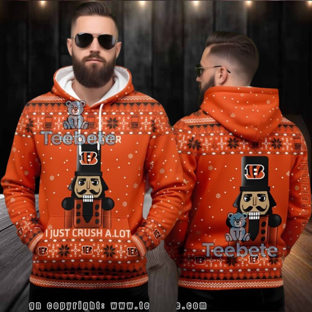 Cincinnati Bengals Christmas Nutcracker Ugly 3D Hoodie Orange Cincinnati Bengals Christmas Nutcracker Ugly 3D Hoodie Orange