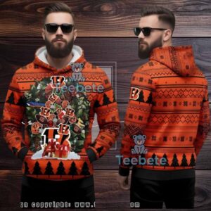 Cincinnati Bengals Christmas Tree Ugly 3D Hoodie Orange Black Cincinnati Bengals Christmas Tree Ugly 3D Hoodie Orange Black