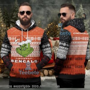 Cincinnati Bengals Dr Seuss Grinch Ugly Christmas 3D Hoodie
