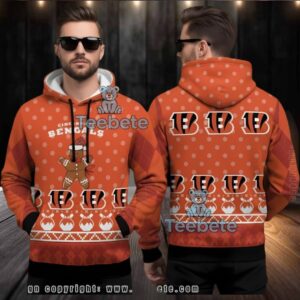 Cincinnati Bengals Gingerbread Pattern Ugly 3D Hoodie Men Women