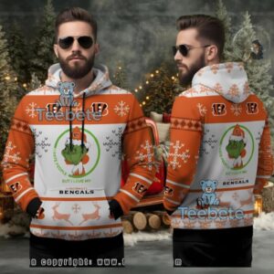 Cincinnati Bengals Grinch I Love My Bengals Ugly Christmas 3D Hoodie